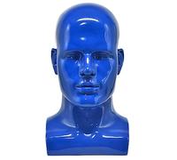Qerwsdty Cabeza de Maniquí Masculino Cabeza de Maniquí Profesional para ExhibicióN Pelucas Sombreros MáScara para Auriculares (Azul)