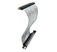 Qerwsdty Cable de Extensión para Tarjeta Gráfica GPU PCIe 5.0 X16, Cable PCI-e 5.0 Gen5 de 64 GB/S, Chapado en Plata, Cable Elevador en Ángulo Recto de 90°, 15 cm