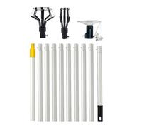 Qerwsdty Cambiador de bombillas montado de 3 a 13 pies para techos altos, cambiador de bombillas con barra telescópica, cestas y ventosa