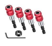 Qerwsdty Cambio de Portabrocas Paquete MagnéTico de 4 Portabrocas Hexagonales 60 Mm 1/4 Pulgadas Giratorio MagnéTico para Brocas Llave de