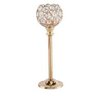 Qerwsdty Candelabros de Cristal de Metal Europeo, Decoración de Escritorio, Candelabros Dorados, Decoración del Hogar para Bodas, 1 Pieza