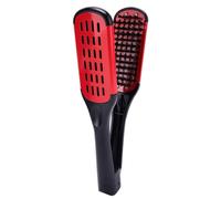Qerwsdty Cepillo de cerdas de de doble cara, herramienta antiestática para alisar el cabello, color rojo