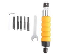 Qerwsdty Cincel EléCtrico + 5 Cuchillos + Llave Abierta Herramientas de Grabado Cincel de Grabado BolíGrafo de Grabado