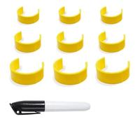 Qerwsdty Clips para Frascos de Pastillas, Clips para Etiquetas de Frascos de Medicamentos para una Fácil Identificación de Medicamentos, Paquete con Bolígrafo de Etiquetas 9 Piezas