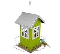 Qerwsdty Comederos para Pájaros para Exteriores Colgantes: Comederos de Metal para Pájaros Silvestres con 4 Puertos, Decoración de Jardín Colgante