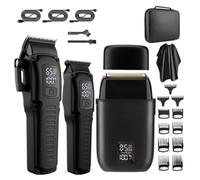 Qerwsdty Cortadora de Cabello Profesional para Hombres, Cortadora de Cabello, Recortadora de Barba y Afeitadora Eléctrica 3 en 1 con Pantalla LED