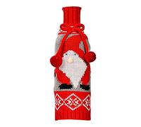 Qerwsdty Cubrebotellas de vino suéter de Navidad reutilizable para decoración de mesa de Navidad B
