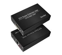 Qerwsdty Extensor DVI RJ45 Cat6 a 196,8 pies Transmisor Receptor DVI Adaptador Ethernet HD 1920 X 1200 EU