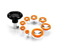 Qerwsdty Extractor de tapa de reloj con ventosa con 8 cabezales adhesivos, herramienta de reparación de relojes, accesorios para -A, naranja