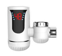 Qerwsdty Fácil Instalación Grifo Mezclador de Calentamiento Rápido Calentador de Agua Eléctrico Instantáneo Calentador de Grifo con Pantalla Digital Enchufe Europeo