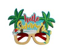 Qerwsdty Gafas Hawaianas de Verano Decoraciones para Fiestas Temáticas Tropicales de Gafas de Fotos de Árbol de,I