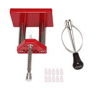 Qerwsdty Herramienta de reloj rojo, extractor de pistón de mano, kit de herramientas de reparación de reloj de acero macizo, con 10 muere de plástico, Rojo y negro.