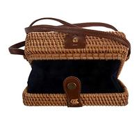 Qerwsdty INS bolsa tejida a mano de senoras paquete de hebilla de tejido a mano literaria retro de cuadrado Bolsa de mensajero de playa