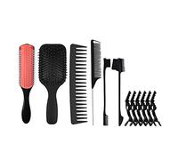 Qerwsdty Juego de 12 Cepillos Desenredadores, Desenredante de Cabello para Texturizado 3A una 4C Kinky Wavy para Cabello HúMedo/Seco/y Grueso y Rizado Negro