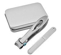 Qerwsdty Juego de CortaúñAs Juego de UñAs Gruesas y Cortador de UñAs con Apertura de MandíBula Amplia de UñAs de Acero Inoxidable Kit de Pedicura de Manicura Encarnada Plata