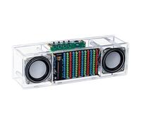 Qerwsdty Kit de Altavoz Bluetooth DIY con LED Electrónico, Espectro Musical, Doble Canal, Práctica de Soldadura, Altavoz de 3 W, Amplificador 8002