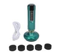 Qerwsdty Masajeador Eléctrico GuaSha 12 Engranajes de Succión Bolas de Acero Presión Negativa Ventosas Meridianos Masaje Machien Raspado Verde