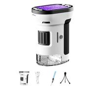 Qerwsdty Microscopio de Mano 1000X para Niños, Pantalla 4K de 2,0 Pulgadas, Microscopios Digitales de Bolsillo Recargables, Lentes de Aumento, Microscopio