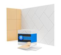 Qerwsdty Paquete de 12 Paneles Acústicos Autoadhesivos, Diseño de Empalme de Paneles de Pared Insonorizados de 12 Pulgadas X 12 Pulgadas X 0,4 Pulgadas, para del Hogar