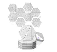 Qerwsdty Paquete de 12 Paneles de Espuma Acústica de 12x10x6x0,4 Pulgadas, Paneles de Pared de Espuma Autoadhesivos A Prueba de Sonido, para Gris Plateado Acústico