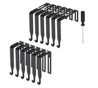 Qerwsdty Perchas para CubíCulos Juego de Perchas de ParticióN Universales para CubíCulos de Metal Negro Colgador para Espejo de Puerta de Pared para CubíCulos 12 Piezas
