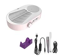 Qerwsdty Recolector de Polvo de UñAs 3 en 1 MáQuina de Taladro de UñAs Recarga Taladro de de UñAs con Luz LED Herramienta de Manicura Rosa