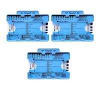 Qerwsdty Regla de ECG de 3 piezas con 7 pasos, regla de ECG con 7 pasos para interpretación de ECG/ECG, regla manual de referencia de ECG, herramienta de medición de calibrador de ECG