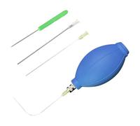 Qerwsdty Soplador de huevos simple, herramientas para vaciar huevos, bomba de huevos y taladro con un agujero, accesorios para hacer huevos de Pascua, juego de decoración de huevos ucraniano, azul