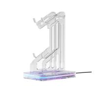 Qerwsdty Soporte para Controlador de Juego Dual, Soporte de Escritorio para Gamepad Acrílico RGB, Soporte para Auriculares para Consola de Juegos