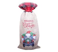Qerwsdty Suéter de Navidad Cubierta para Botella de Vino con Cordón, Bolsa de Vino Reutilizable para Fiesta de Navidad Decoración de Mesa de Navidad, A