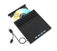 Qerwsdty USB 3.0 Tipo-C Multiplicación Unidad Óptica BLU-Ray Externa CD/DVD/BD -/+RW Reproductor Grabador Lector para PC Portátil