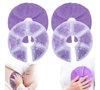 QETRABONE - Almohadillas de terapia de mama, almohadillas de gel para lactancia materna fría y caliente, esenciales para la lactancia materna y recuperación posparto, alivio del dolor de lactancia