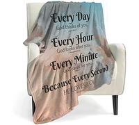 QETXVI Manta con versículo bíblico con Pensamientos inspiradores y oraciones, Manta Religiosa, Suave, Ligera, acogedora, de Felpa, cálida, para Mujeres y Hombres, Regalo de 50 x 60 Pulgadas