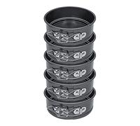 Qeunrtiy Juego de Moldes para Pasteles - Paquete de 5 Moldes para Hornear Redondos Antiadherentes con Fondo ExtraíBle, Moldes para Pasteles para Mini Tartas de Queso