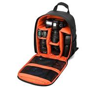 Qeunrtiy Mochila multifuncional para cámara, impermeable, para senderismo, viajes, color naranja