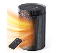 QEXREED Calefactor Bajo Consumo, 1500W, PTC, Modo ECO & Brisa, 4 Modos de Calor, Temporizador 24H, Termostato, Control Remoto, Protección Contra Sobrecalentamiento y Vuelcos, Hogar, Oficina