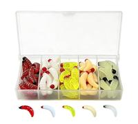 QEXUJOW Atrayentes de pesca,50 cebos biomiméticos, 2,4 cm/0,4 g de gusanos de la harina para peces.