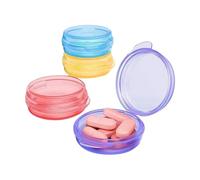 QEXUJOW Ayudas para la memoria en suministros y equipo médicos,Juego de 4 mini pastilleros, pastillero pequeño, ideal para el hogar y la oficina, rojo, amarillo, azul, morado