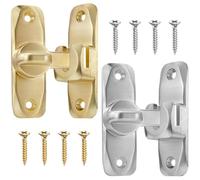 QEXUJOW Cerrojos y pestillos para puertas,Dos cerraduras para puertas corredizas, pestillos deslizantes de 90/180 grados, pernos con tornillos, adecuado para puertas corredizas, baños, jardines