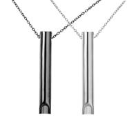 QEXUJOW Collares para mujer Paquete de 2 collares, collar para aliviar la ansiedad, collar para respirar para hombres y mujeres (plata negra)