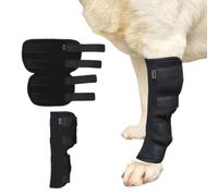 QEXUJOW Cuidado cadera y articulaciones canino,1 par de rodilleras y coderas para perros, protectores de patas de apoyo para perros, soporte protector universal para patas delanteras y traseras.