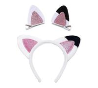 QEXUJOW Diademas con orejas de gato de 3 piezas, tocados de gato, accesorios para juegos de rol en fiestas de carnaval infantiles
