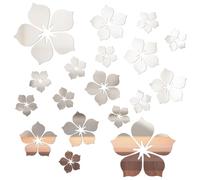 QEXUJOW Espejos de pared,18 piezas de pegatinas de espejo para pared, pegatinas de pared de arte DIY para decoración de fondo en dormitorio, baño, habitación, sala de estar (plata)