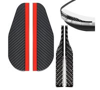 QEXUJOW Juego de 4 pegatinas de fibra de carbono para espejo retrovisor de automóvil, pegatinas para espejo retrovisor, protector de parachoques y puerta