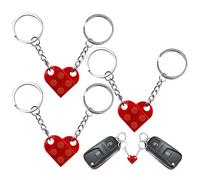 QEXUJOW Llaveros de otras marcas,Tres llaveros rojos en forma de corazón para parejas, perfectos para un nuevo hogar o como regalo para tu ser querido o amigo.