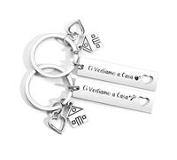 QEXUJOW Llaveros para mujer,2 llaveros de casa - Regalo de inauguración de la casa - Regalo para la ceremonia de inauguración - Nos vemos cuando llegues a casa