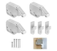 QEXUJOW Mecanismos cierrapuertas para puertas,Paquete de 3 mini cerraduras de puerta con resorte y tornillos, ideales para muebles, puertas y armarios.