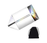 QEXUJOW Prismas,Un prisma óptico triangular de cristal transparente K9, de 40 x 21 x 21 mm, utilizado para la división de haces en experimentos físicos.