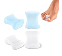 QEXUJOW Separadores de dedos de los pies,Órtesis de hallux valgus de 4 piezas talla L, separador de dedos blando, clip para dedos.