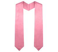 QEYMN Estola de graduación, banda de graduación lisa unisex para adultos, clase de 2024 para académica y coral de 70 pulgadas, Rosado, Normal